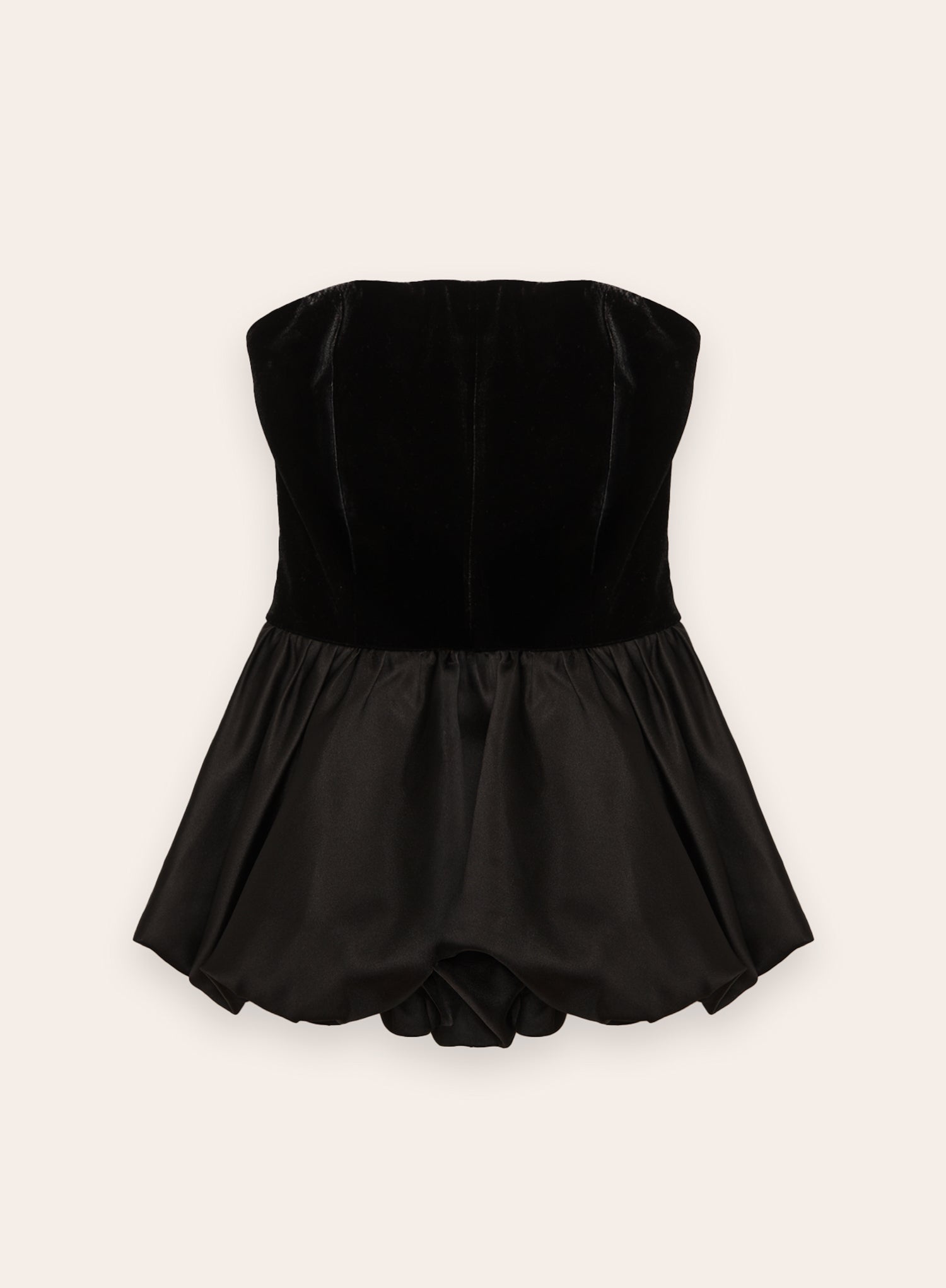 Black Velvet Peplum Corset Top